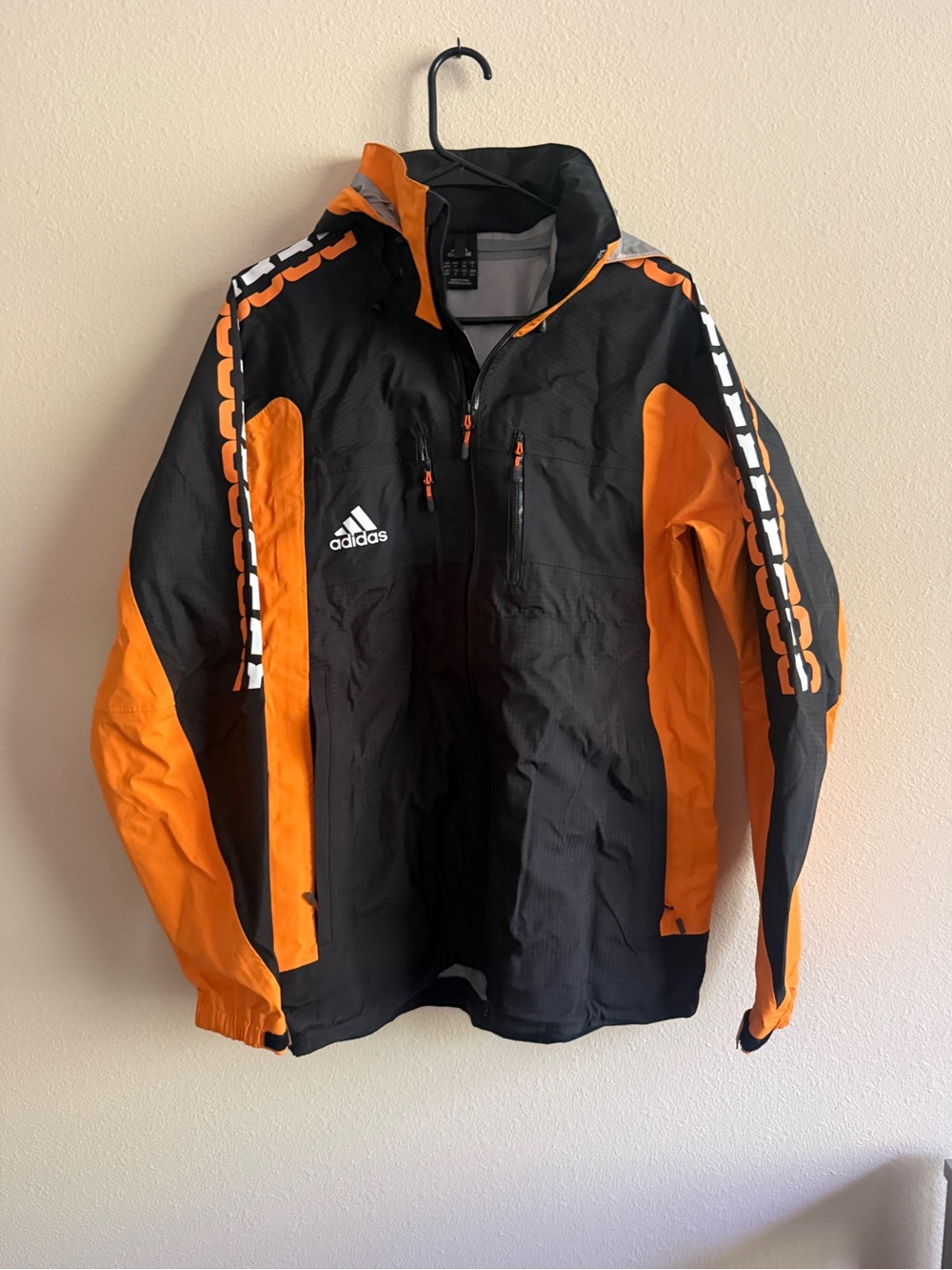 Adidas Terrex Men’s Black Orange Waterproof Hooded Outdoor Jacket Size и